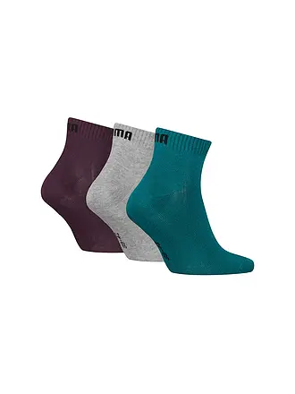 PUMA | Calzini casual Quarter Plain, confezione da 3 | petrol